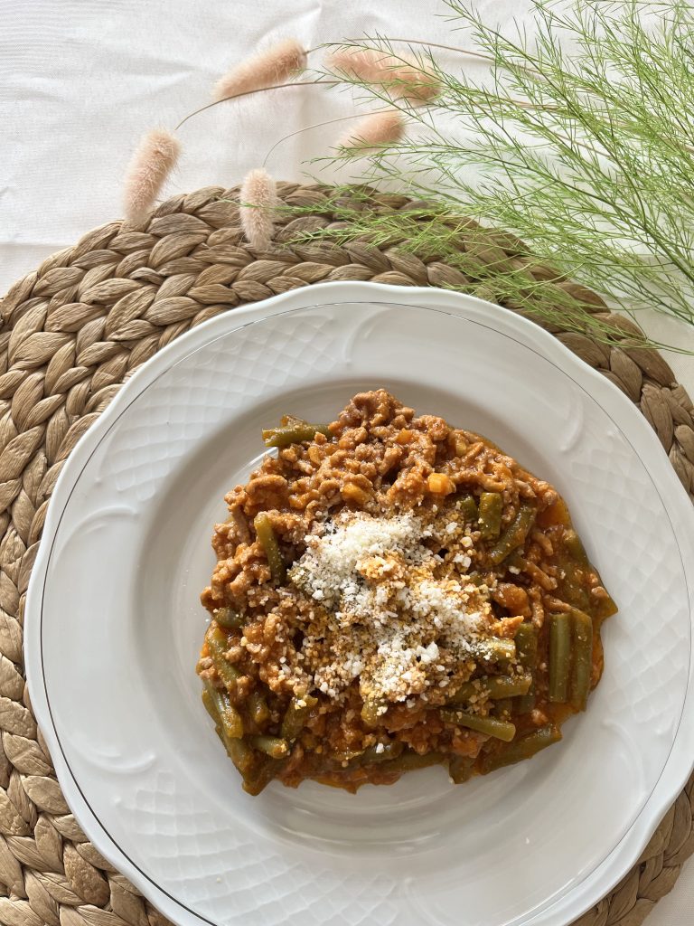 imagen receta judías verdes boloñesa