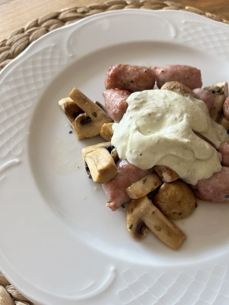 longanizas con champiñones en airfryer keto